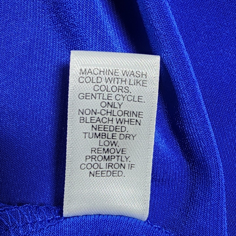 Womens Royal Blue Chiffon Sheer Blouse Top Blouse Plus 26/28 Flowy Cruise Travel - Picture 7 of 11
